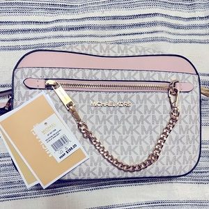 Michael Kors Powder Blush (pink) and white Crossbody